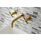 Kingston Brass KS8127ZX Millennium 2-Handle Wall Mount Bathroom Faucet, Brushed Brass KS8127ZX - alternate 2